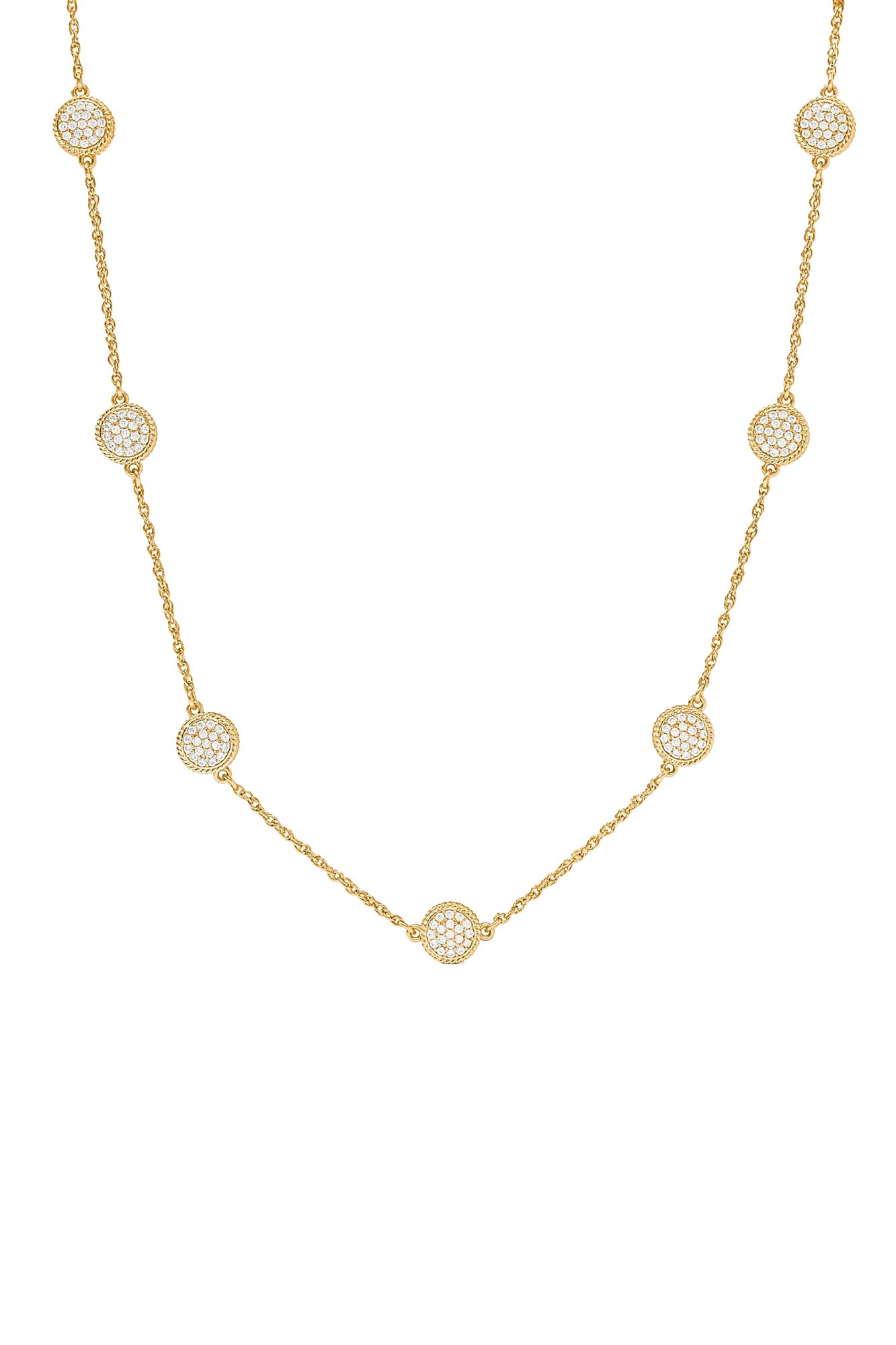WINDSOR DELICATE PAVE NECKLACE- GOLD/CUBIC ZIRCONIA - Necklaces - Sassanova