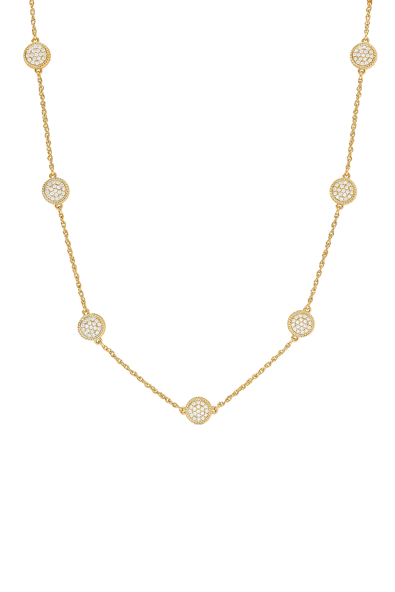 WINDSOR DELICATE PAVE NECKLACE- GOLD/CUBIC ZIRCONIA