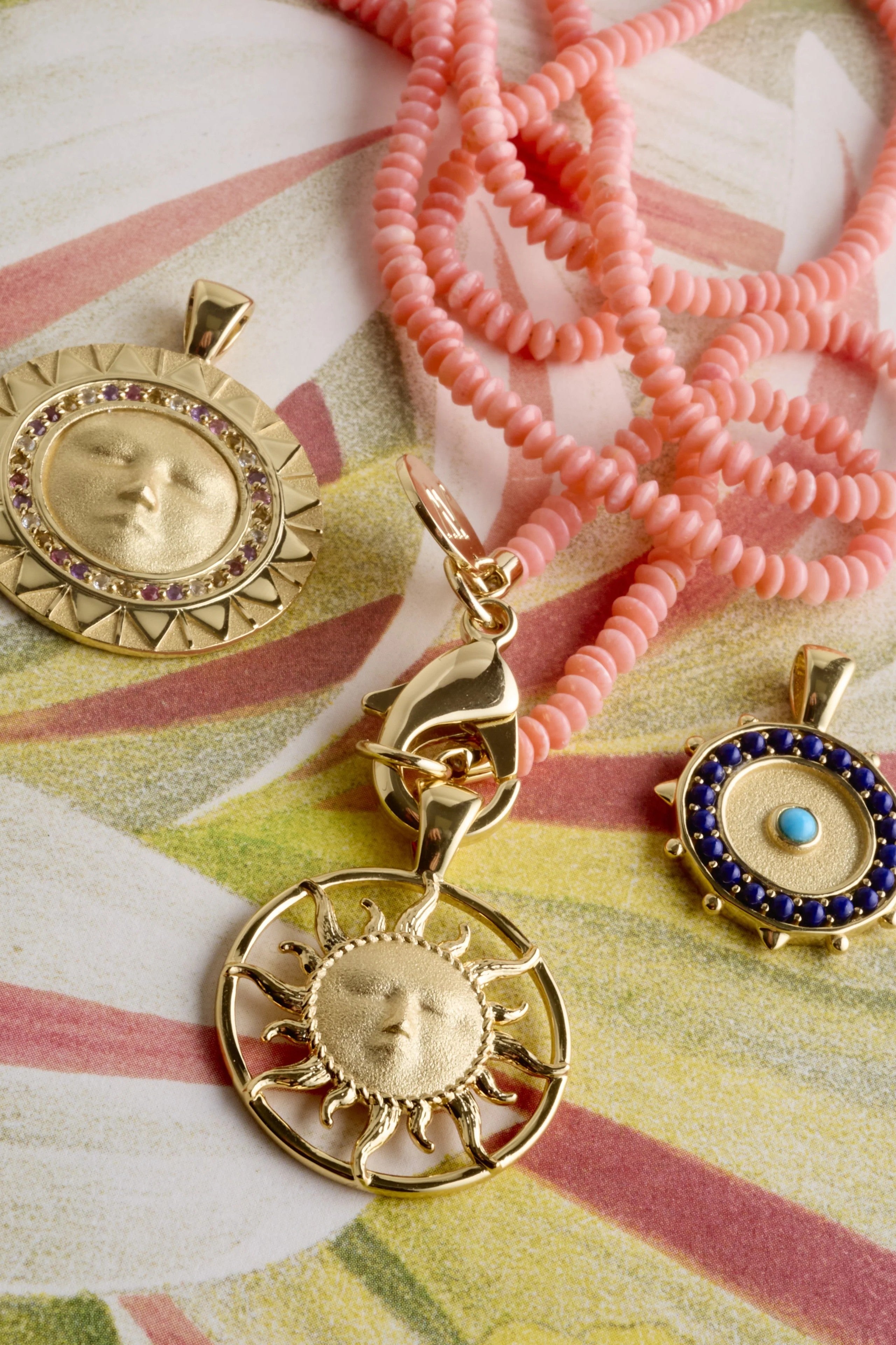 DOUBLE WRAP BEADED NECKLACE- PEACHY CORAL - Necklaces - Sassanova