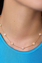 WINDSOR DELICATE PAVE NECKLACE- GOLD/CUBIC ZIRCONIA - Necklaces - Sassanova