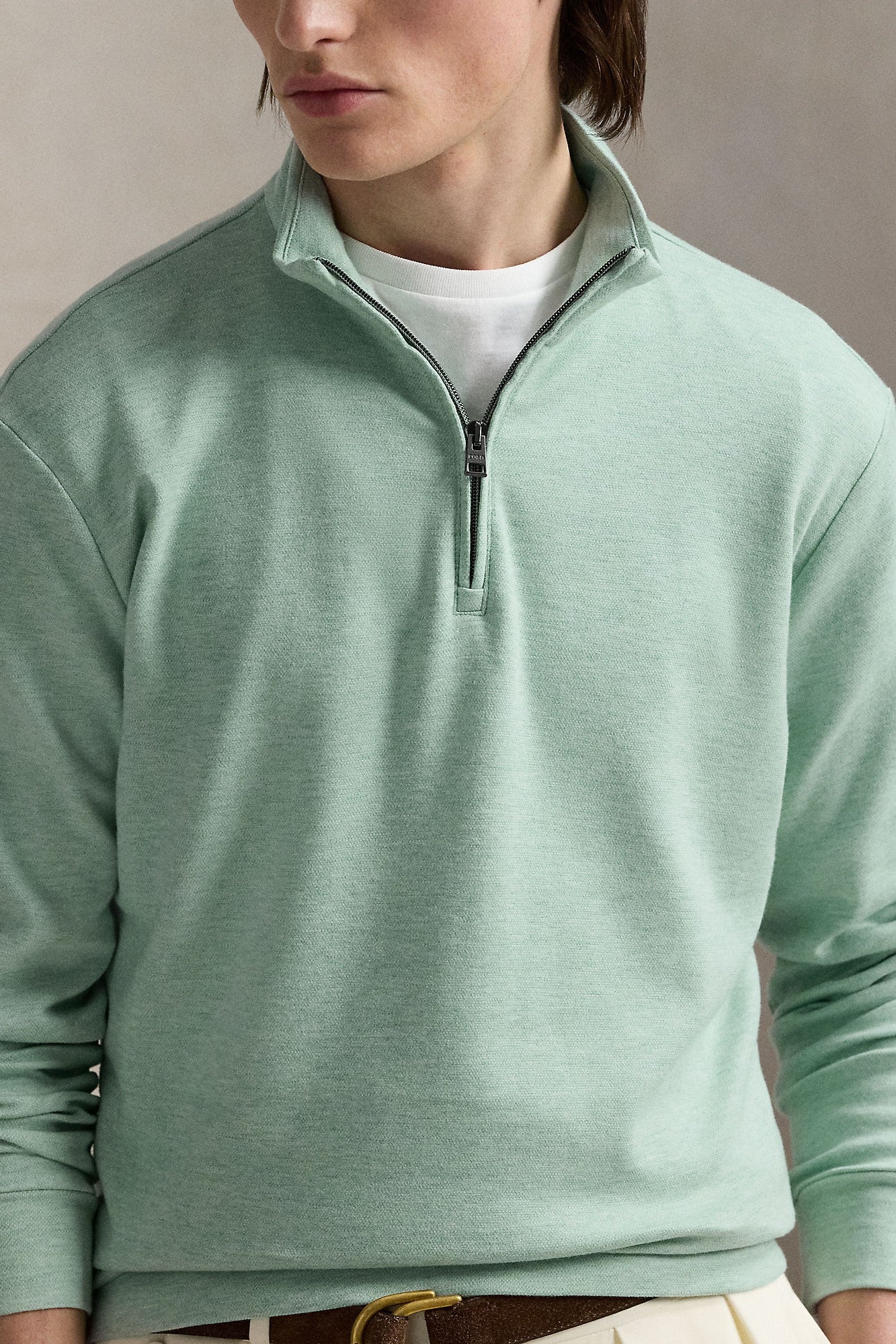 LONG SLEEVE TEXTURED 1/2 ZIP PULLOVER - Sweaters - Novaman