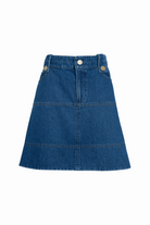 Hudie short denim skirt in classic indigo wash-sassanova