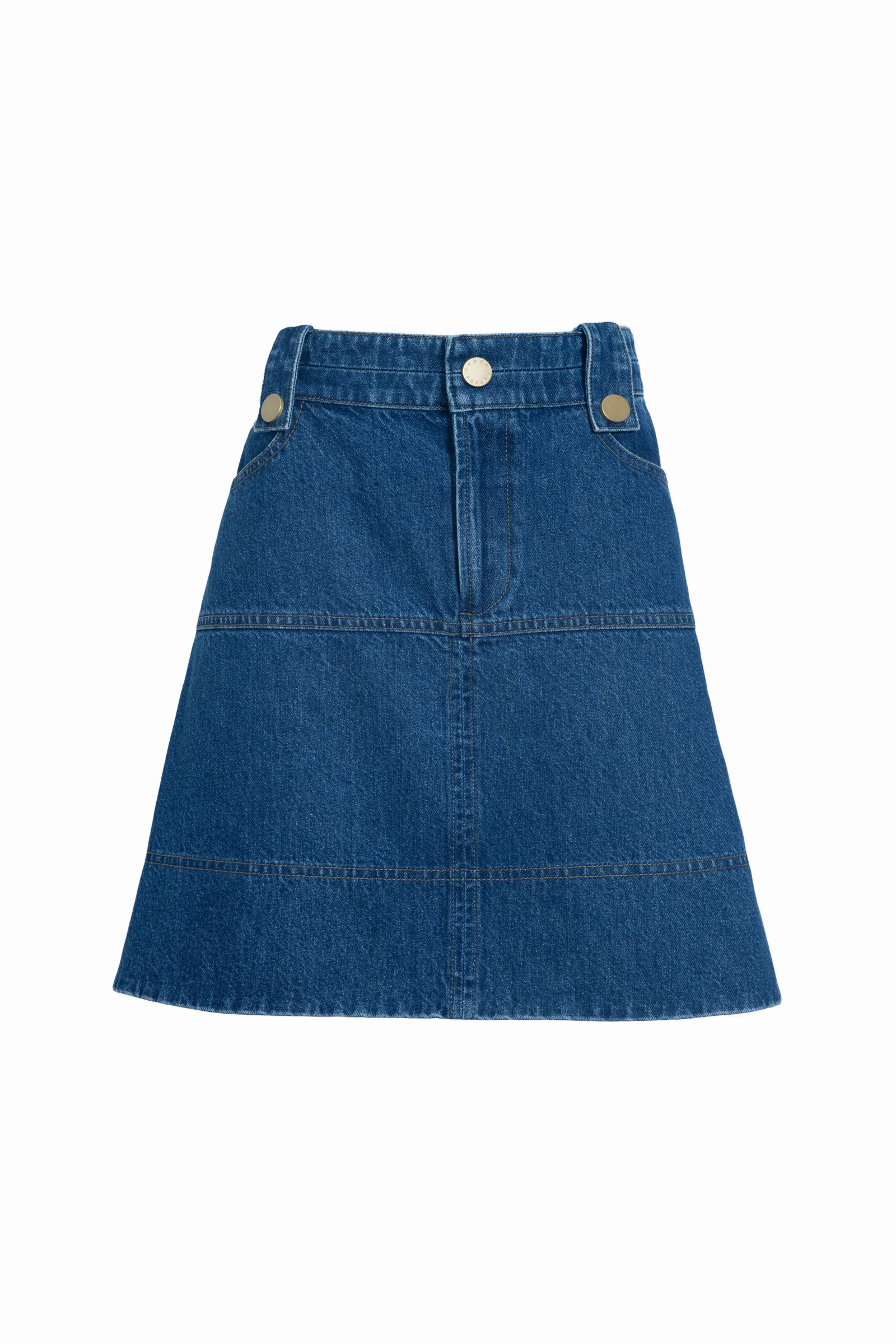 Hudie short denim skirt in classic indigo wash-sassanova