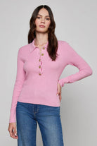 STERLING JEWEL BUTTON COLLARED SWEATER - Sweaters - Sassanova