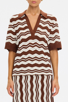 SARAH KNIT POLO TOP - Blouses - Sassanova