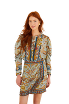MOSAIC GARDEN LS BLOUSE - Blouses - Sassanova