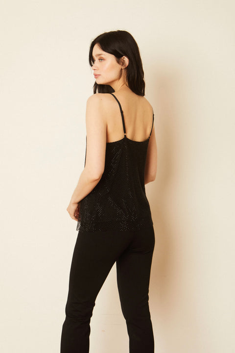 ALLEGRA BEADED MESH TOP