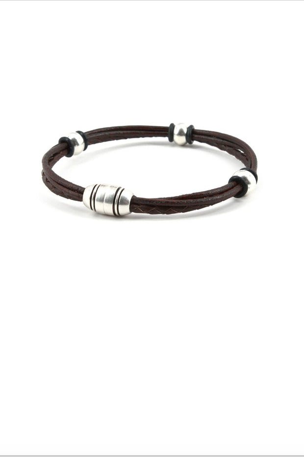 TRINITY BRAIDED LEATHER BRACELET