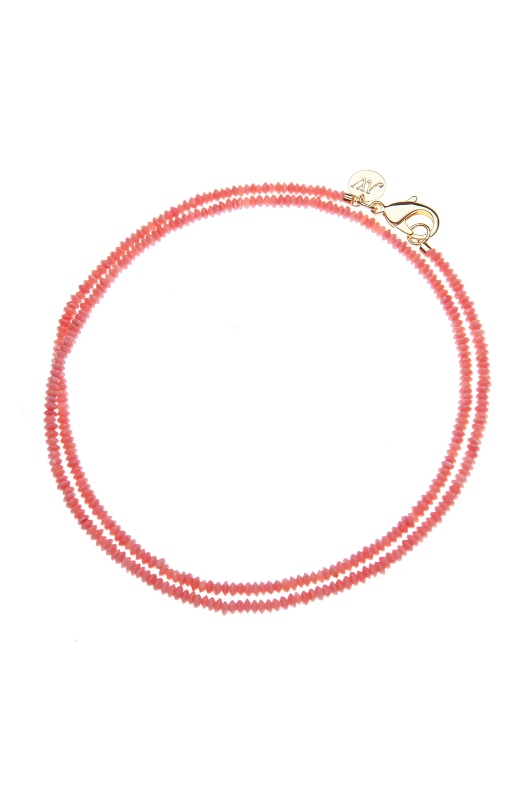 DOUBLE WRAP BEADED NECKLACE- PEACHY CORAL - Necklaces - Sassanova