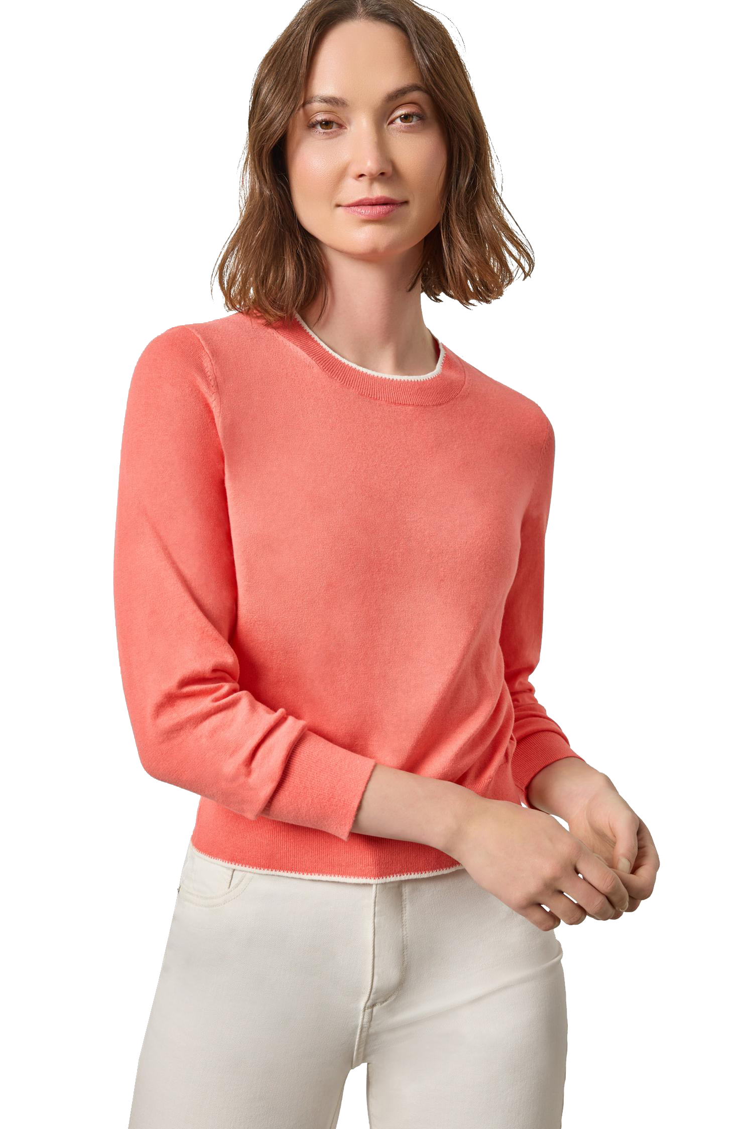 PICOT EDGE CREWNECK SWEATER - Sweaters - Sassanova