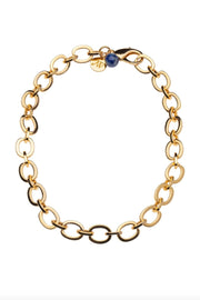 16" CHUNKY LINK CHAIN W/LAPIS BEAD