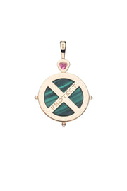 PROTECT MALACHITE SNAKE PENDANT- SATELLITE CHAIN