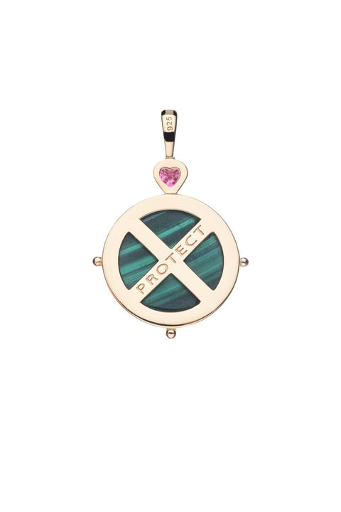 PROTECT MALACHITE SNAKE PENDANT- SATELLITE CHAIN