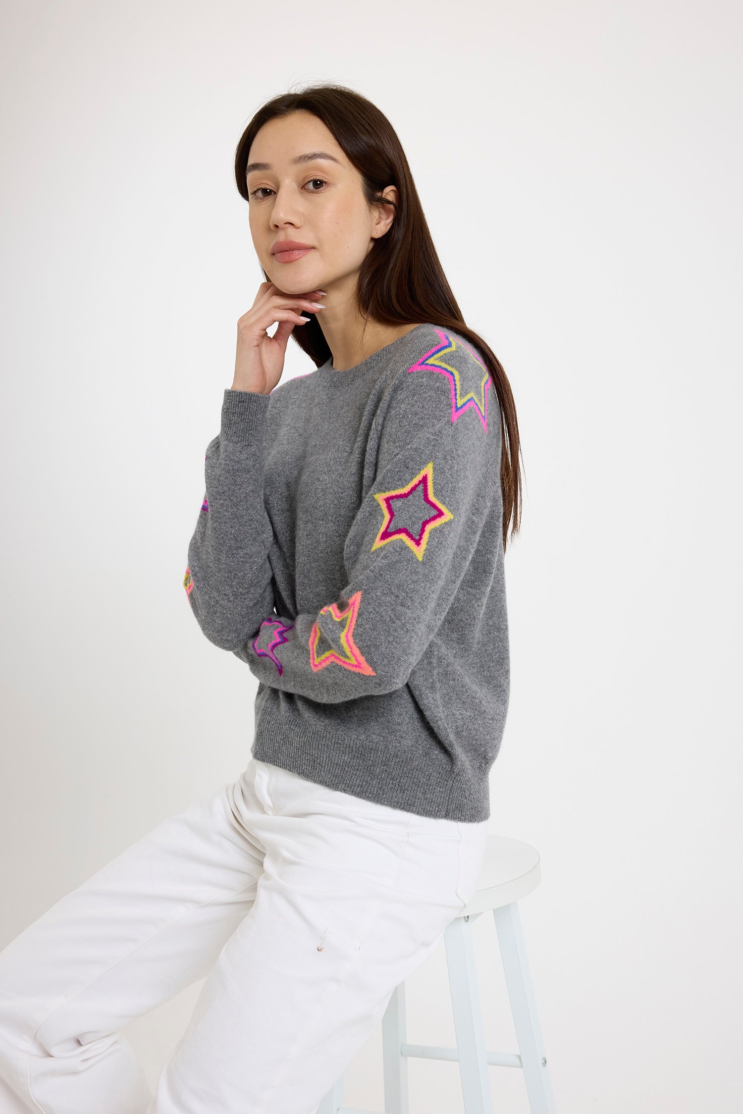 POP STAR SLEEVE CREW - Sweaters - Sassanova