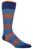 HOUNDSTOOTH BAR STRIPE SOCK INDIGO Sassanova / Novaman