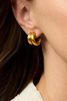 HAVANA DOUBLE HOOP- GOLD - Earrings - Sassanova
