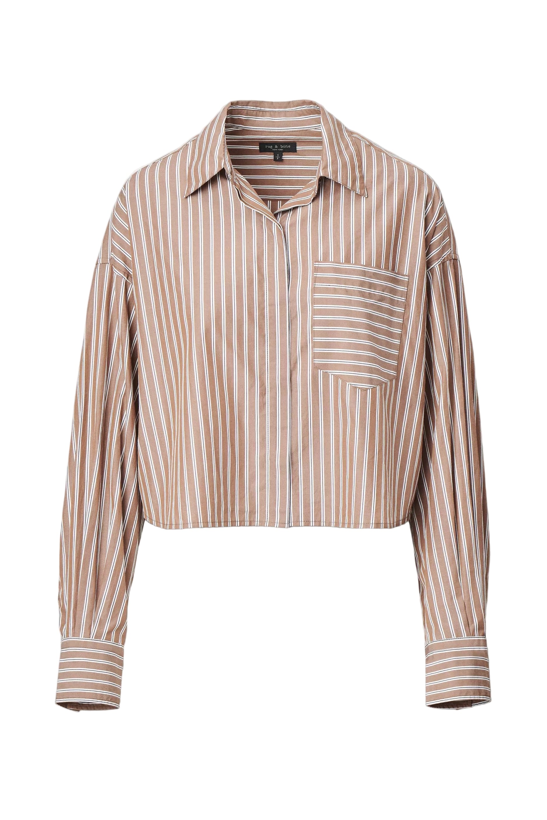 MARIN CROPPED STRIPED SHIRT - Blouses - Sassanova