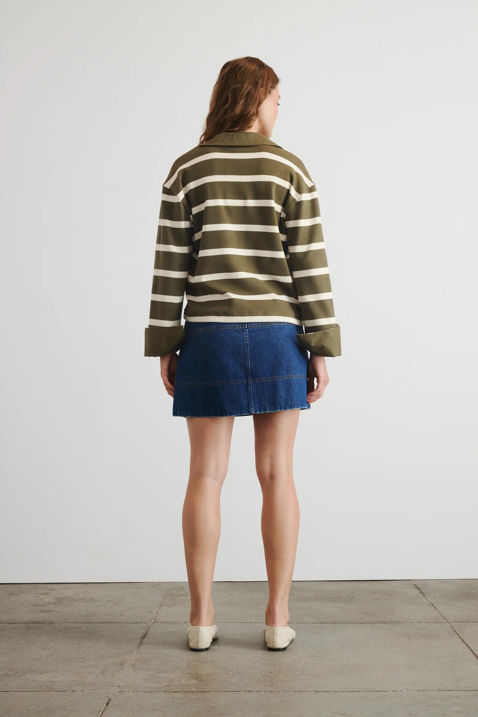 Hudie short denim skirt in classic indigo wash-sassanova