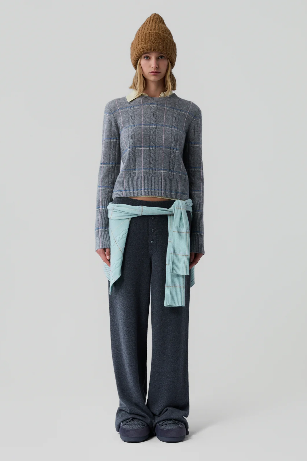 SHRUNKEN CHECK CREW - Sweaters - Sassanova