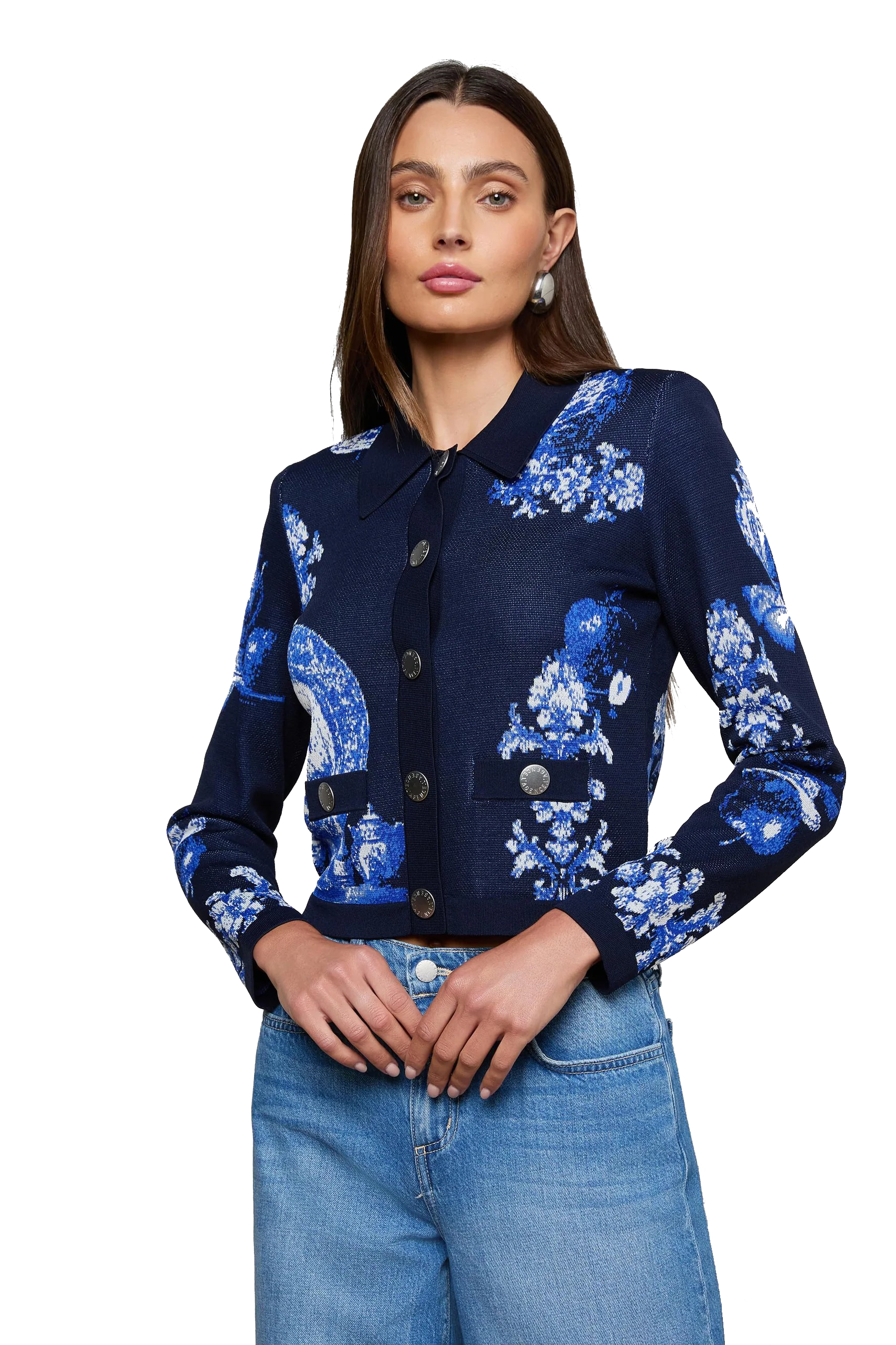 OSIRIS JACQUARD COLLARED CARDI - sassanova