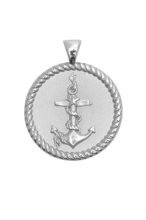 STRONG ANCHOR ORIGINAL NECKLACE SILVER- DRAWN LINK CHAIN