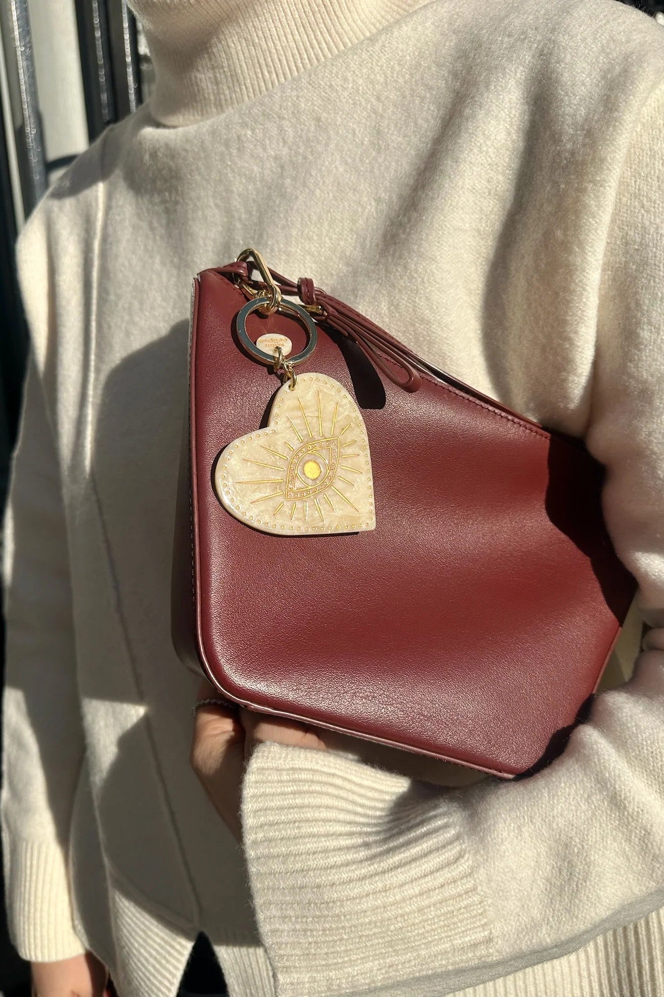 HAND PAINTED CELESTIAL HEART BAG CHARM & KEYCHAIN - sassanova