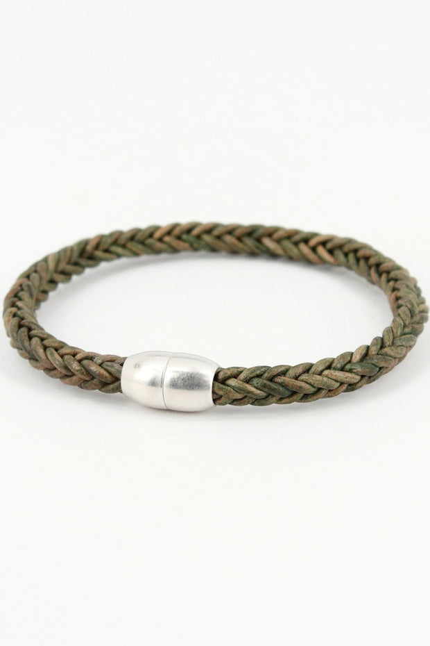 ANTIQUE PLAITED LEATHER MODO BRACELET