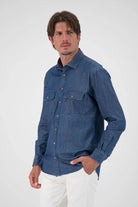DUTTON STRETCH DENIM SPORT SHIRT - Long Sleeved Shirts - Novaman