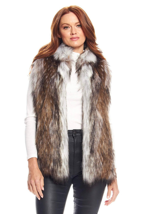 FAUX FUR HOOK VEST
