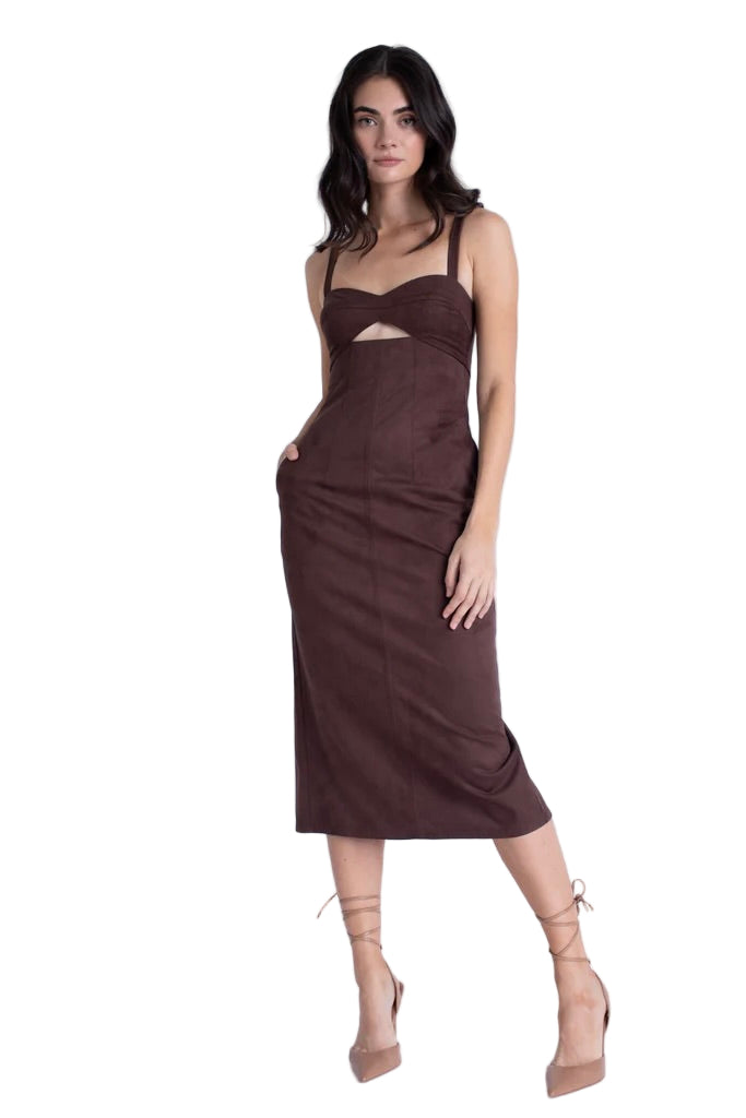 OLIVIA SUEDE MIDI DRESS
sassanova