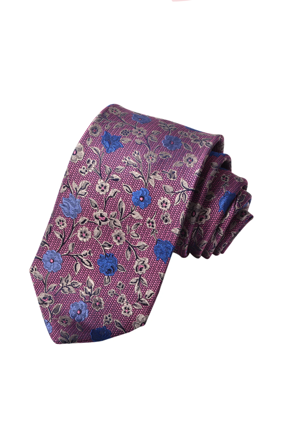 FLORAL ROSE SILK TIE PINK OS-novaman
