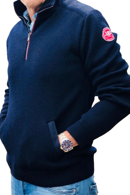 GREGOR 1/4 ZIP COTTON - sassanova