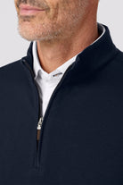 navy long sleeved shirt with quarter zip-novaman