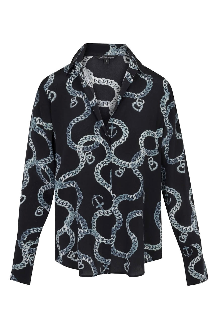 DARIA BLOUSE- HEART CHAIN - Blouses - Sassanova