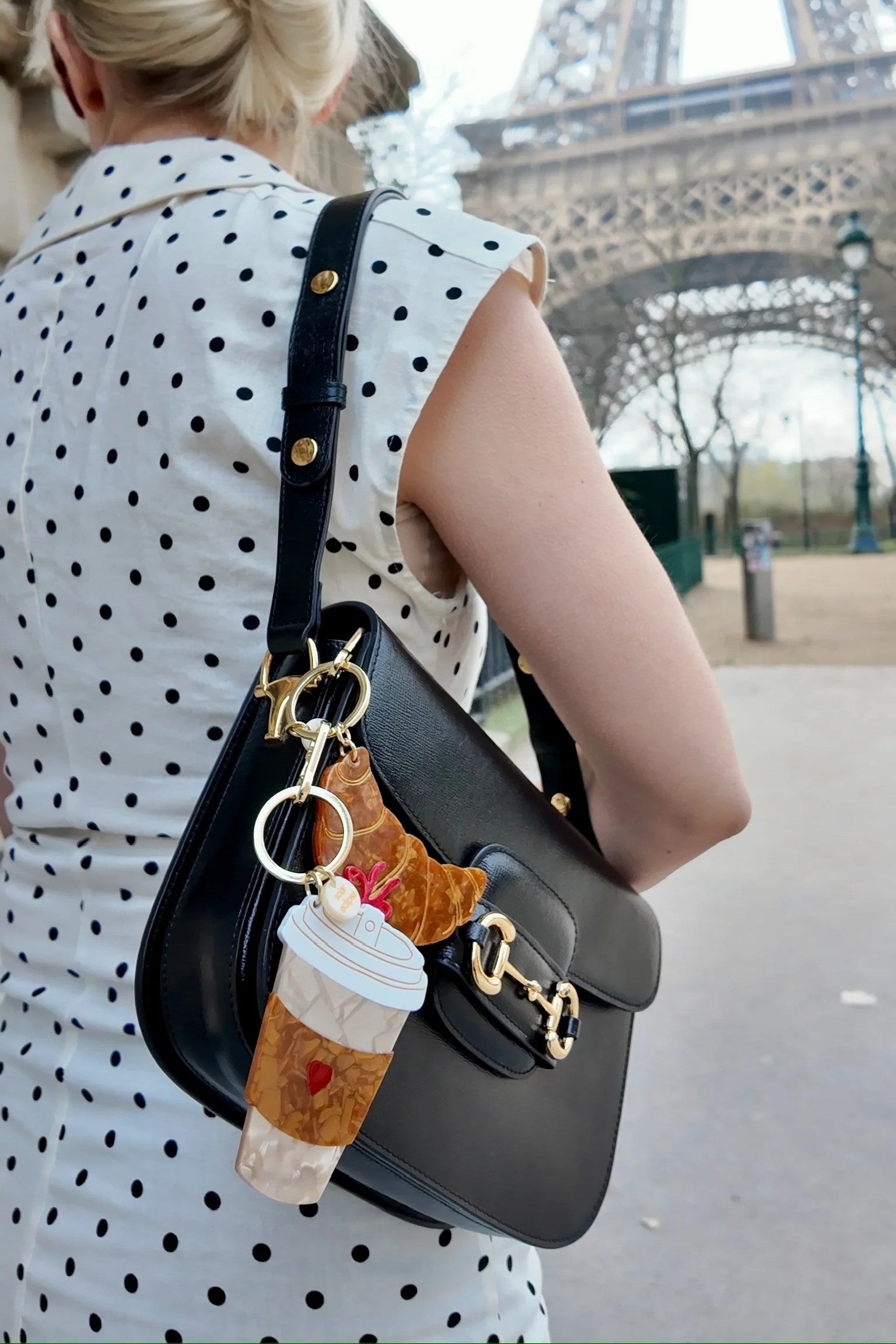 HAND PAINTED COFFEE CUP BAG CHARM & KEYCHAIN - sassanova