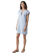 STRIPED SPLIT NECK DRESS (PA2993)-Sassanova