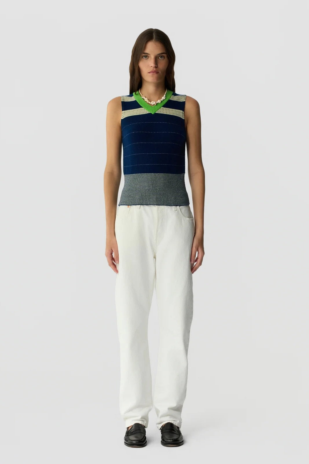COLLEGIATE STRIPE VEST - Sweaters - Sassanova