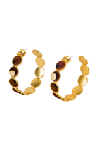 CASSANDRA MULTI BEZEL HOOP EARRING Sassanova