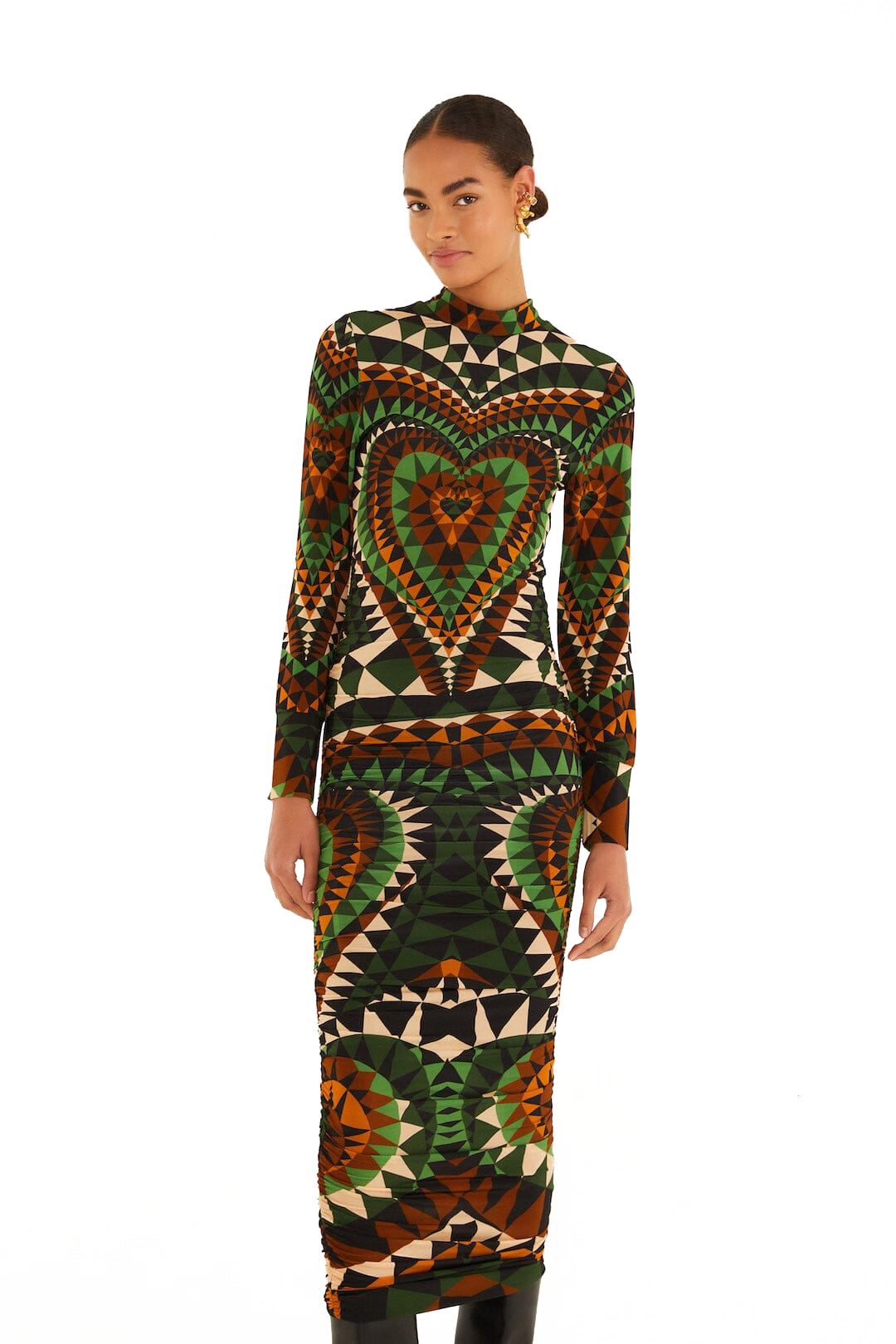 HEART DECO JERSEY MIDI DRESS - Dresses - Sassanova