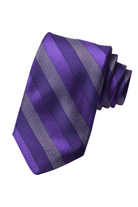 ITALIAN SILK TEXTURED STRIPE TIE PURPLE - Ties - Novaman