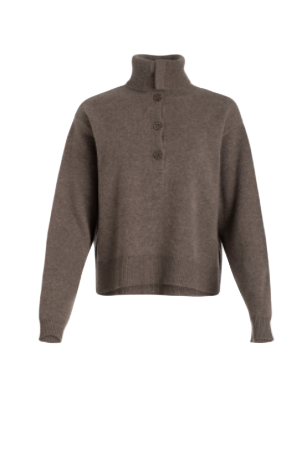 PREMIUM CASHMERE REVERSIBLE 1/4 BUTTON DOWN-Sassanova