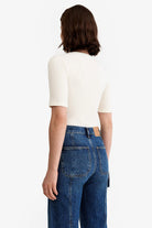 ELBOW SLEEVE KNIT CREWNECK - T-shirts - Sassanova