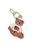 HAND PAINTED AMERICANA BEAR BAG CHARM & KEYCHAIN - sassanova