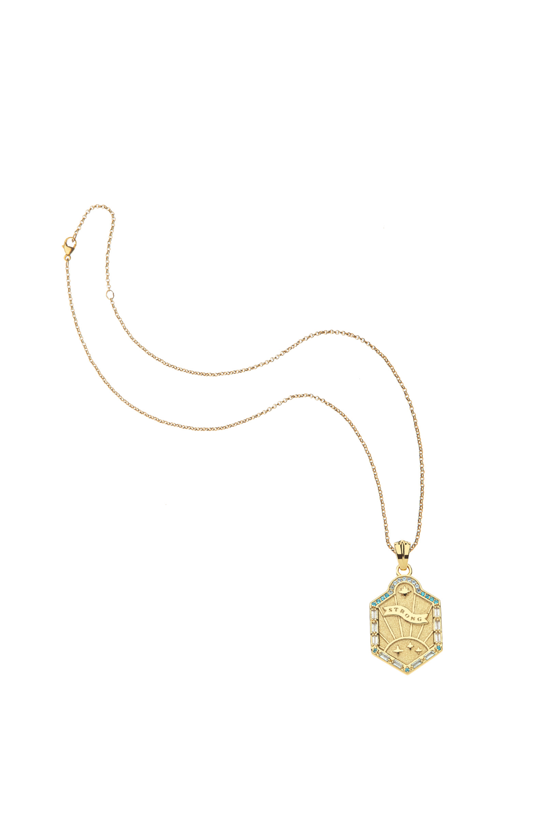 STRONG SHIELD PENDANT- CLASSIC ROLO CHAIN - sassanova