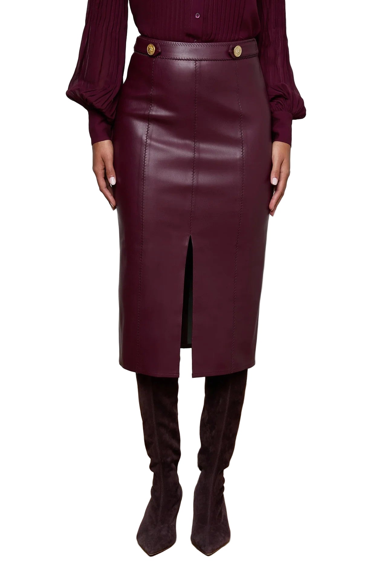 ARLETTE WHIPSTCH MIDI SKIRT-sassanova