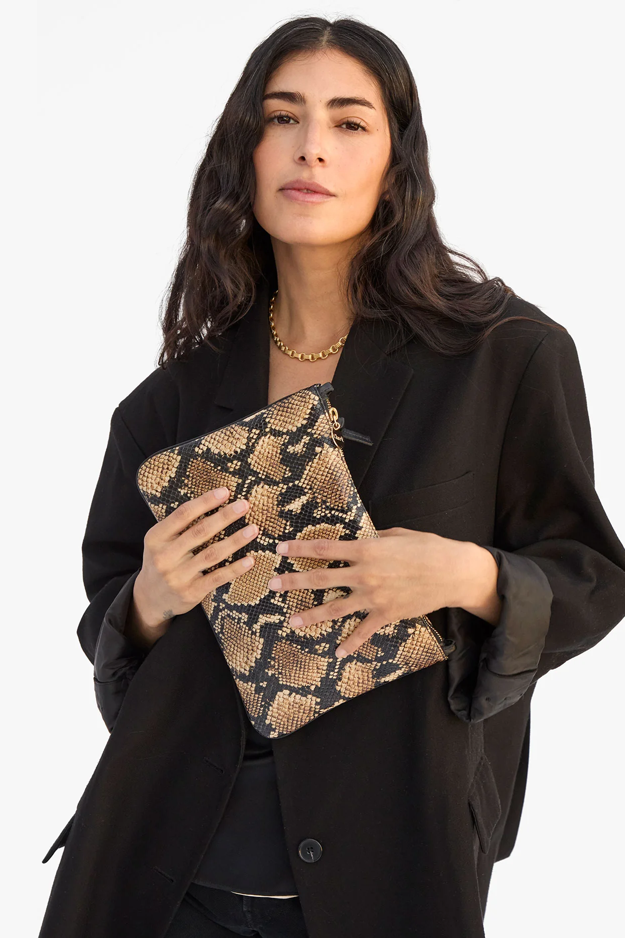 FLAT CLUTCH DESERT SNAKE - Handbags - Sassanova