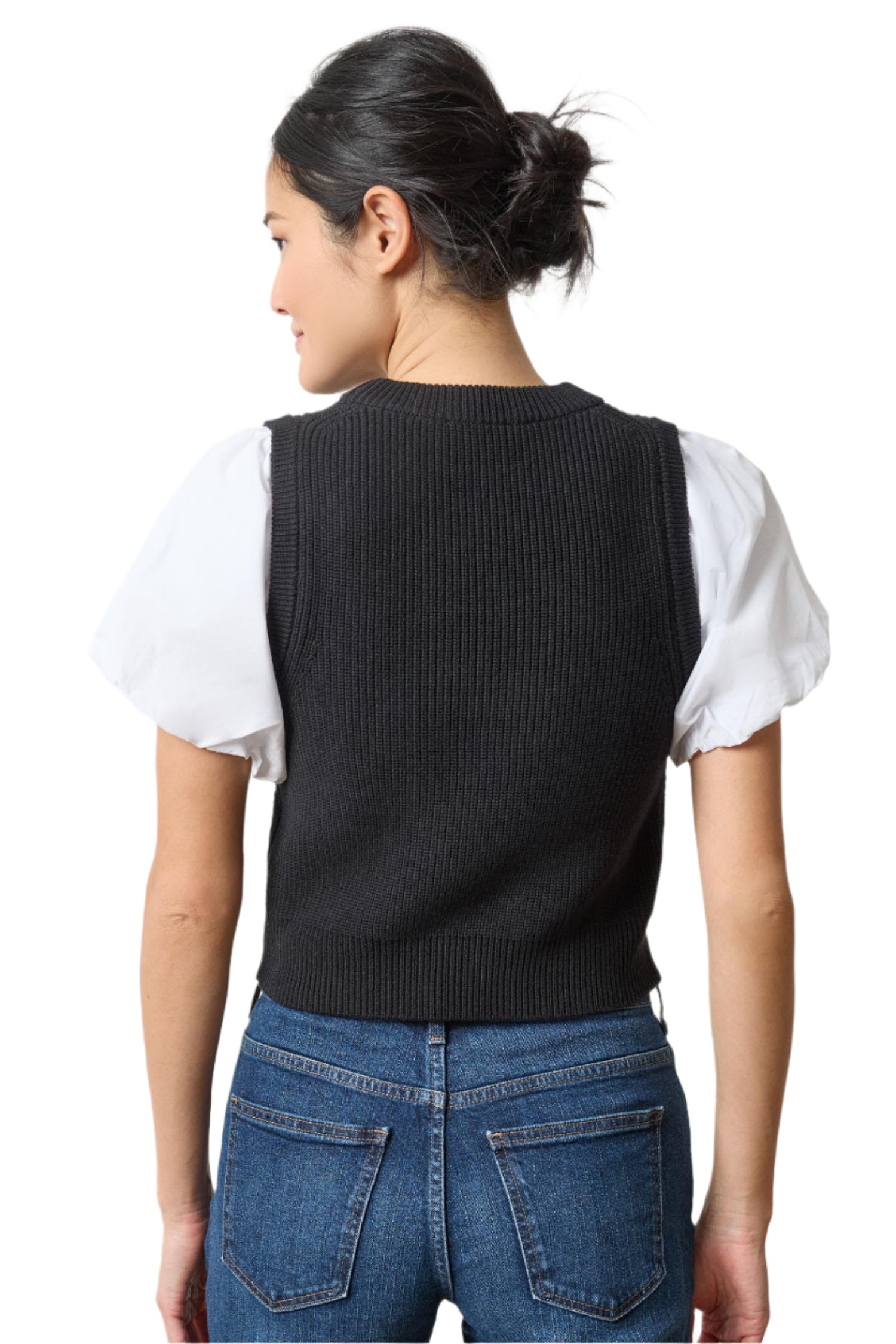 MIXED MEDIA PULLOVER SWEATER (PA3041)-Sassanova