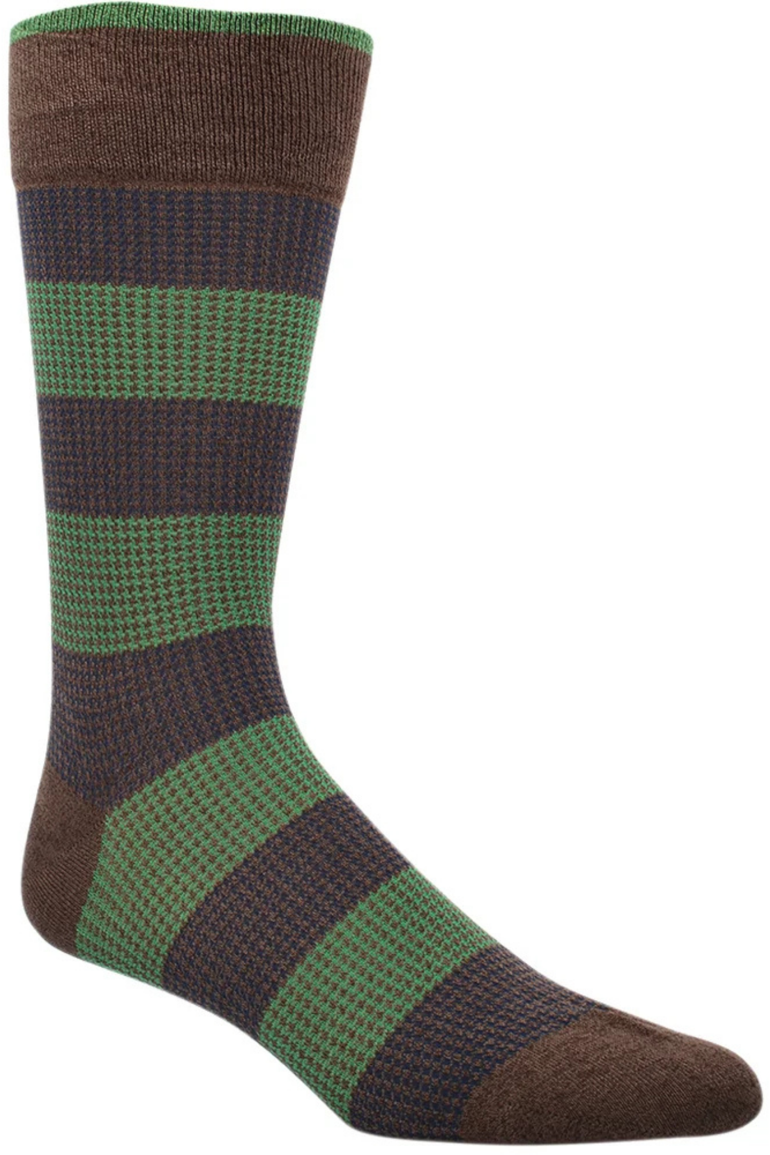 HOUNDSTOOTH BAR STRIPE SOCK MOCHA Sassanova / Novaman