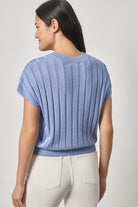 WIDE RIB WEDGE V-NECK SWEATER - Sweaters - Sassanova