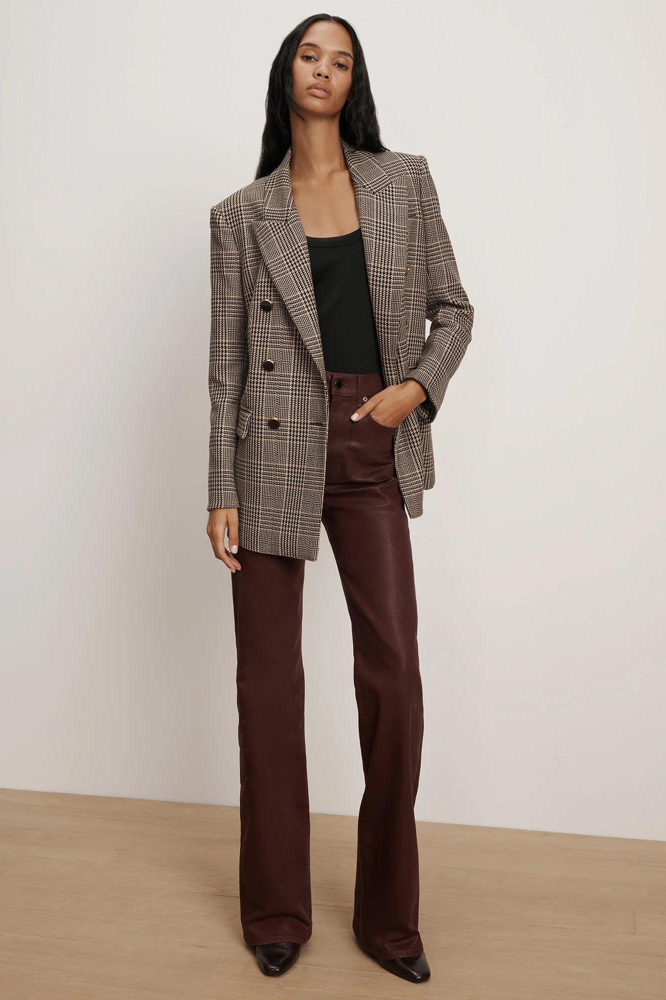 Rhys dickey jacket in black multi houndstooth-sassanova